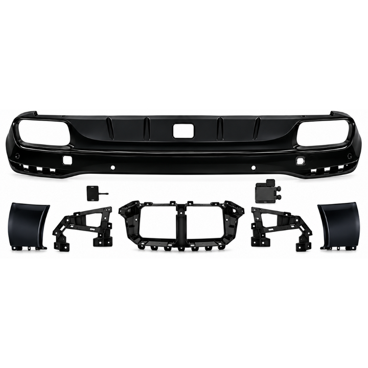 Car Craft Compatible With Mercedes Benz Gle W167 2019-2024 Upgrade Convert To Gle63 Amg Bodykit Rear After Bumper Lip Skirt Diffuser Black With Hole Gc W167-008 Gle
