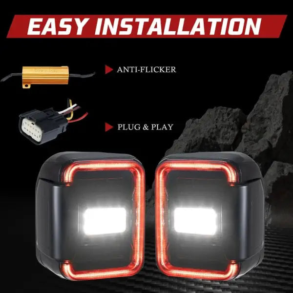 1 Pair Smoke Lens Led Tail Light Rear Reverse Lamp for Jeep Gladiator JT 2020-2022 (US/EU Version)