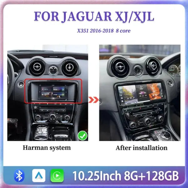 10.25"For Jaguar XJ XJL X351 2012-2018 Android 11 GPS Radio Multimedia Player Wireless Carplay Auto Original Car OEM Menu