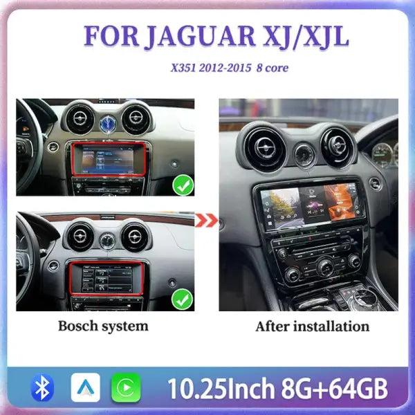 10.25"For Jaguar XJ XJL X351 2012-2018 Android 11 GPS Radio Multimedia Player Wireless Carplay Auto Original Car OEM Menu