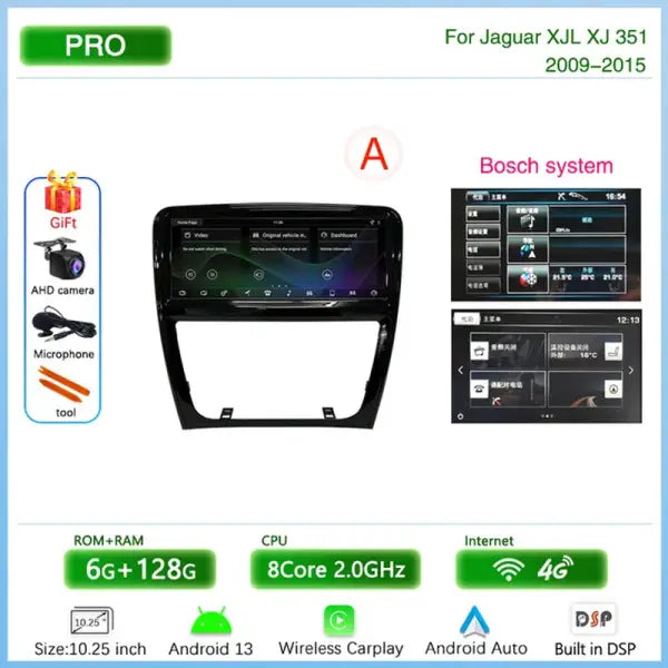 10.25Inch Car Multimedia Video Player for Jaguar XJL XJ 351 2009-2017 GPS Navigation Android13 Radio Stereo 8+256G Carplay 4G