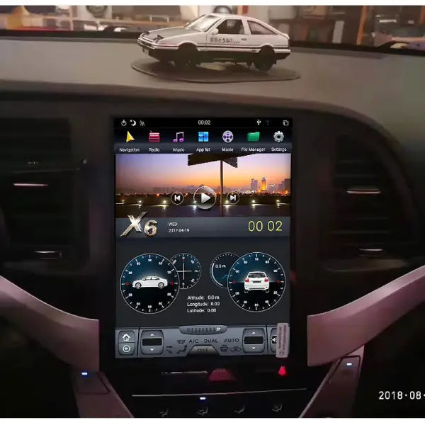 10.4 Inch Car DVD Player GPS Navigation Car Radio Vertical Screen Head Unit for Tesla Style Hyundai Elantra 2016