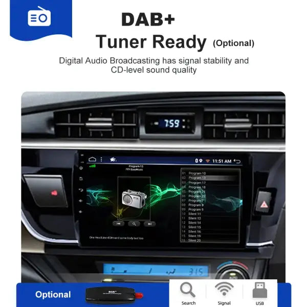 10" Android 12 Player for Toyota Corolla Altis RHD 2014/2015/2016 Carplay Car Head Unit Radio Stereo Multimedia GPS DVD 4G Wifi