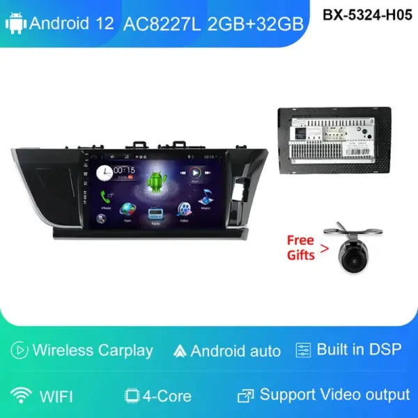 10" Android 12 Player for Toyota Corolla Altis RHD 2014/2015/2016 Carplay Car Head Unit Radio Stereo Multimedia GPS DVD 4G Wifi