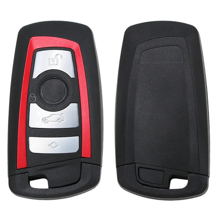 Car Craft Compatible With Bmw 1 2 3 4 5 6 7 X1 X3 X4 X5 X6 X7 Z4 Series Upgrade Key Cover Case To New Style Car Key Cover Shell With Blade 4 Button Red Bm-ks-30