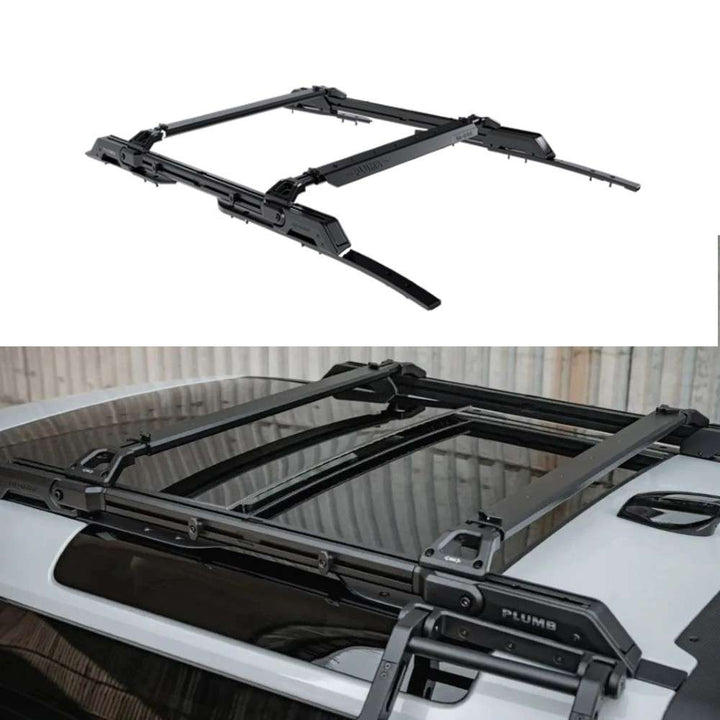 Car Craft Compatible With Range Land Rover Defender 2020-2025 90 Plumb M-one Adjustable Slimline Roof Rail Rack Plumb-015 - CAR CRAFT INDIA