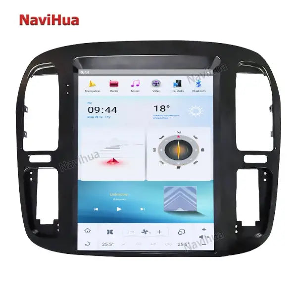 12.1 Inch Car DVD Player Radio Audio System Vertical Screen Navigation for Tesla Style Toyota Land Cruiser 100 1999-2002