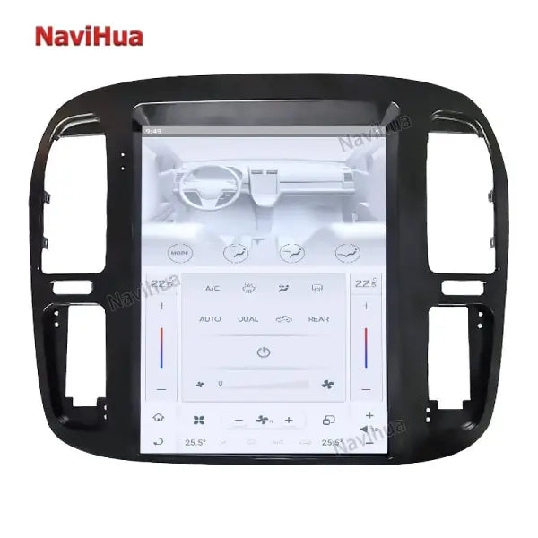 12.1 Inch Car DVD Player Radio Audio System Vertical Screen Navigation for Tesla Style Toyota Land Cruiser 100 1999-2002