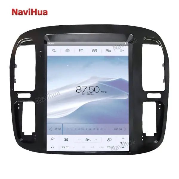 12.1 Inch Car DVD Player Radio Audio System Vertical Screen Navigation for Tesla Style Toyota Land Cruiser 100 1999-2002