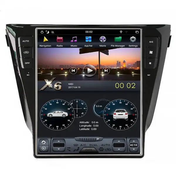 12.1" Vertical Screen Tesla Android Car Dvd Radio Multimedia System for Nissan X-Trail Qashqai 2013 + Car Radio 2G 32G