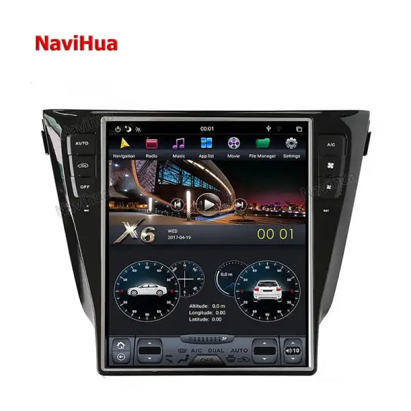 12.1" Vertical Screen Tesla Android Car Dvd Radio Multimedia System for Nissan X-Trail Qashqai 2013 + Car Radio 2G 32G