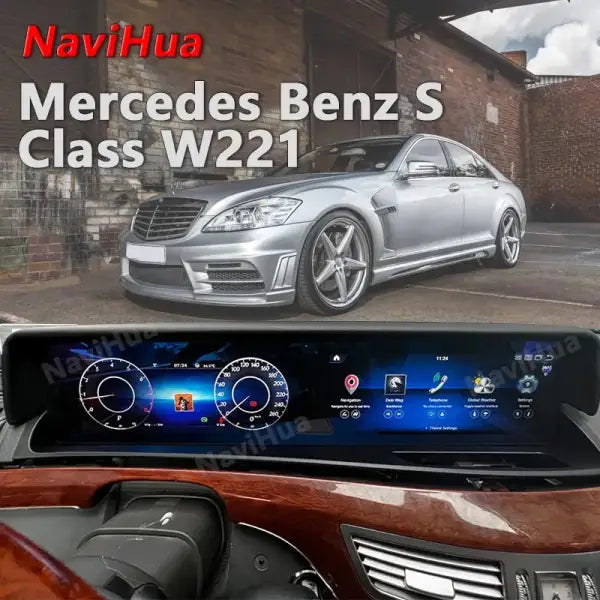 12.3 Inch 6+128GB New Upgrade Benz S Class W221 to W222 Android Radio Cluster Digital Instrument Stereo Autoradio
