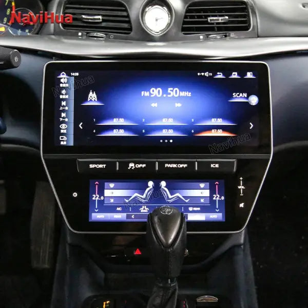 12.3 Inch Android Duplex Screen Car Radio Stereo GPS Multimedia DVD Player with AC Control Panel for Maserati GT 2007-15