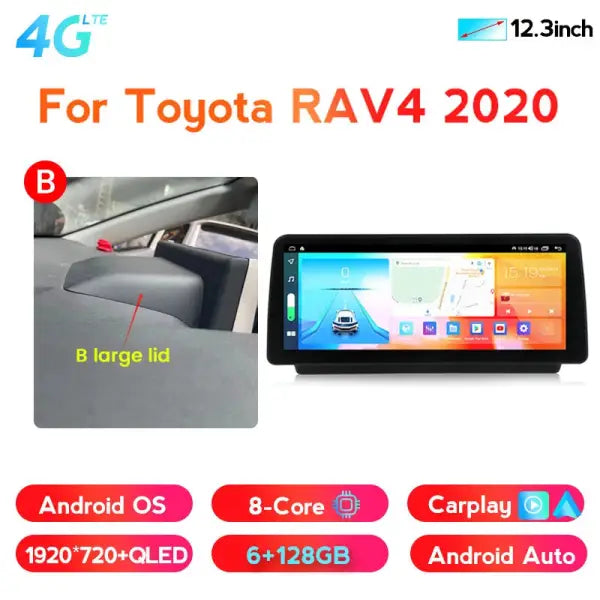 12.3 Inch Android Touch Screen Car Multimedia GPS Navigation DVD Player Autoradio Car Radio Stereo for Toyota Rav4 2020