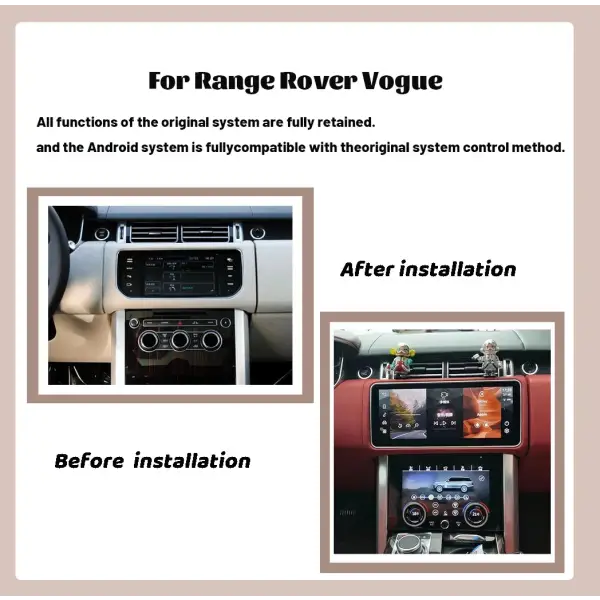 12.3" for Range Rover Vogue L405 2013-2017 Car Radio Multimedia Navigation Carplay Auto Screen Bluetooth Player Android12