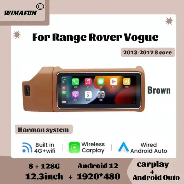 12.3" for Range Rover Vogue L405 2013-2017 Car Radio Multimedia Navigation Carplay Auto Screen Bluetooth Player Android12