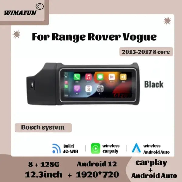 12.3" for Range Rover Vogue L405 2013-2017 Car Radio Multimedia Navigation Carplay Auto Screen Bluetooth Player Android12