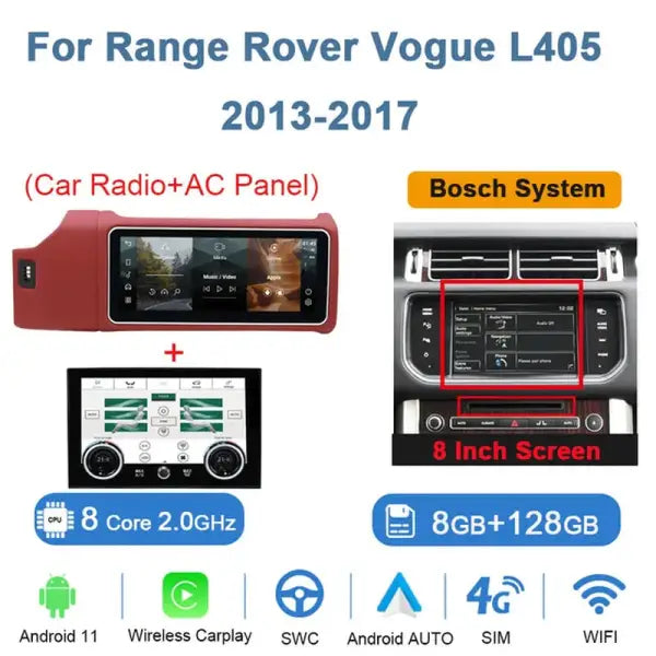 12.3Inch Android 11 Car Radio for Range Rover Vogue L405 2013-2020 AC Touching Screen Multimedia Player Navigation Stereo