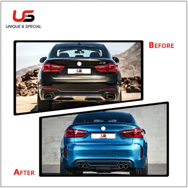 Use for BMW X5 F15 (13-18Style) Upgrade to X5M Bodykit Grille Front Bumper Exhaust Pipe Side Skirts