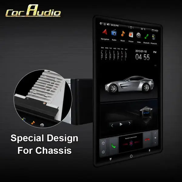 13.6 Inch Custom Android System 2 Din Universal Car DVD Audio 360 Turn IPS Screen Car Radio Stereo for Tesla Style