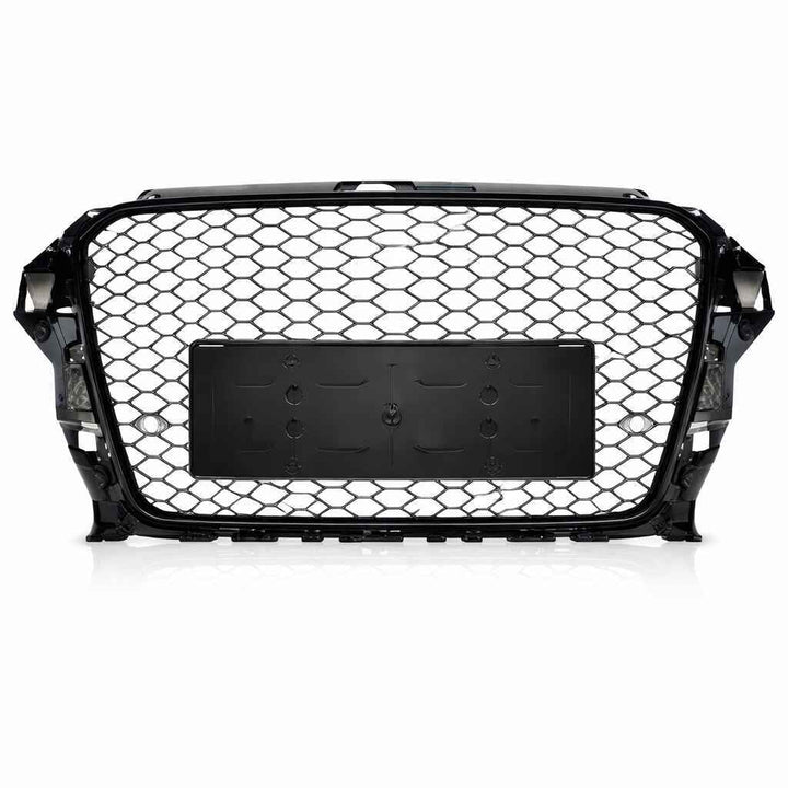 Car Craft Compatible With Audi A3 2014-2016 Upgraded Front Bumper Show Grill Rs3 S3 Rs Sport Style Black Frame Black Mesh No Logo A3-008 Gc - CAR CRAFT INDIA