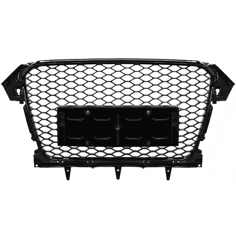 Car Craft Compatible With Audi A4 B8.5 2013-2016 Upgraded Front Bumper Show Grill Rs4 S4 Rs Sport Style Black Frame Black Mesh No Logo License Plate Eu Version Nlg All Road Usa A4-070 Gc