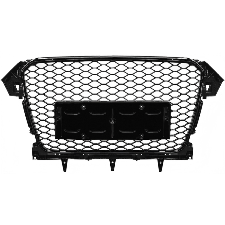 Car Craft Compatible With Audi A4 B8.5 2013-2016 Upgraded Front Bumper Show Grill Rs4 S4 Rs Sport Style Black Frame Black Mesh No Logo License Plate Eu Version Nlg All Road Usa A4-070 Gc