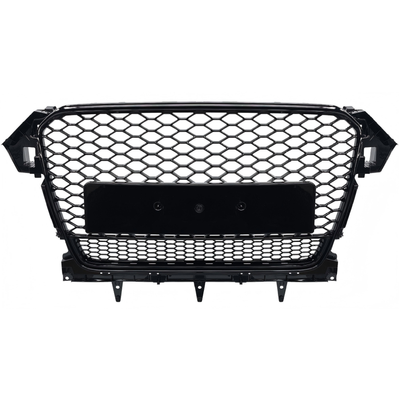Car Craft Compatible With Audi A4 B8.5 2013-2016 Upgraded Front Bumper Show Grill Rs4 S4 Rs Sport Style Black Frame Black Mesh Ano Logo License Plate Eu Version Nlg Qt All Road Usa A4-072 Gc
