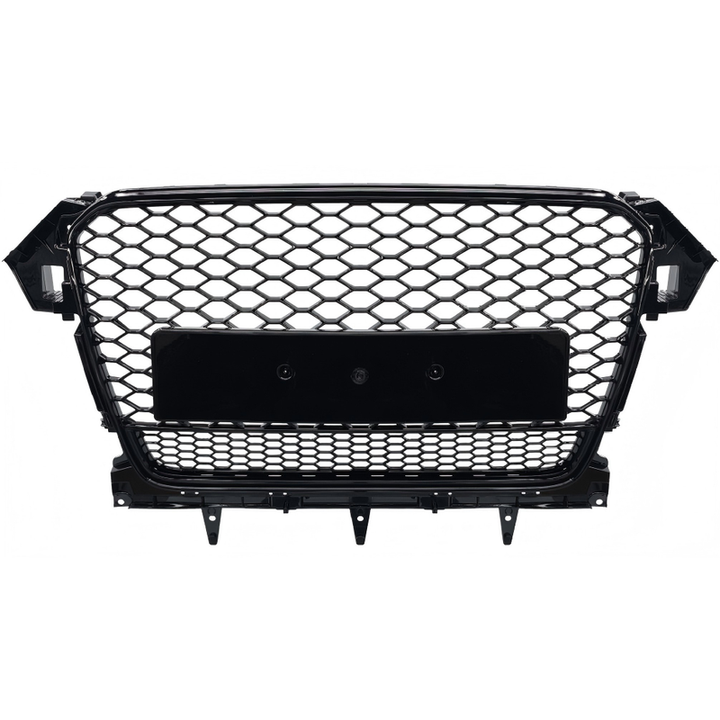 Car Craft Compatible With Audi A4 B8.5 2013-2016 Upgraded Front Bumper Show Grill Rs4 S4 Rs Sport Style Black Frame Black Mesh Ano Logo License Plate Eu Version Nlg Qt All Road Usa A4-072 Gc
