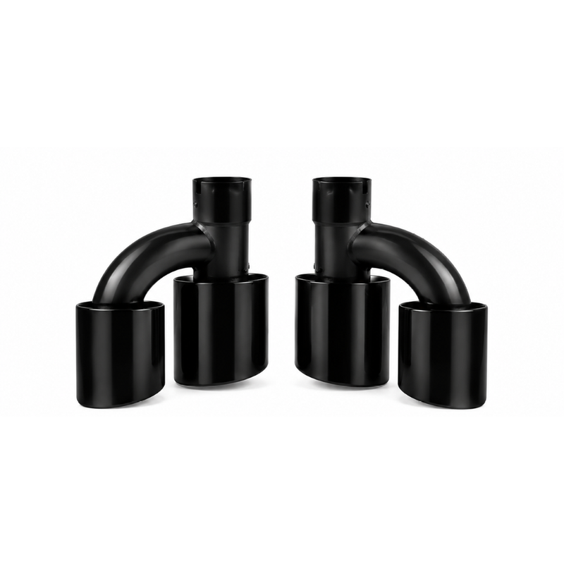 Car Craft Compatible With Audi A4 B9 2017-2020 Upgraded Facelift Convert To Rs4 S4 Sport Bodykit Rear Bumper Exhaust Pipe Tip Black 00 00 A4-027 Gc