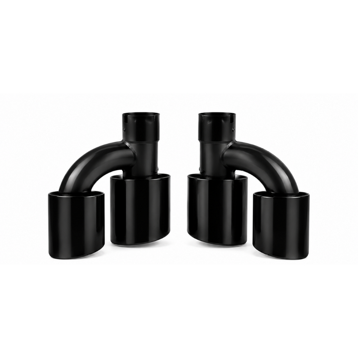 Car Craft Compatible With Audi A4 B9 2017-2020 Upgraded Facelift Convert To Rs4 S4 Sport Bodykit Rear Bumper Exhaust Pipe Tip Black 00 00 A4-027 Gc