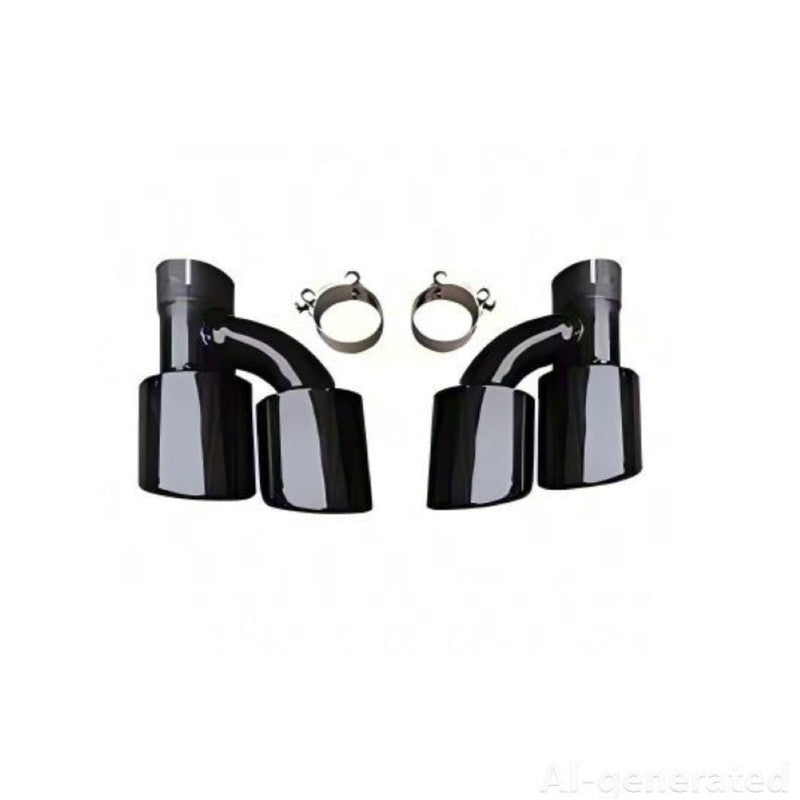 Car Craft Compatible With Audi A4 B9.5 2021+ Upgraded Facelift Convert To S4 Sport Bodykit Rear After Bumper Exhaust Pipe Tips A4-048 Gc Black CC-10845