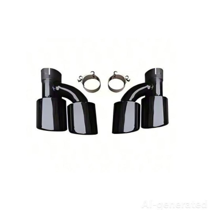 Car Craft Compatible With Audi A4 B9.5 2021+ Upgraded Facelift Convert To S4 Sport Bodykit Rear After Bumper Exhaust Pipe Tips A4-048 Gc Black CC-10845