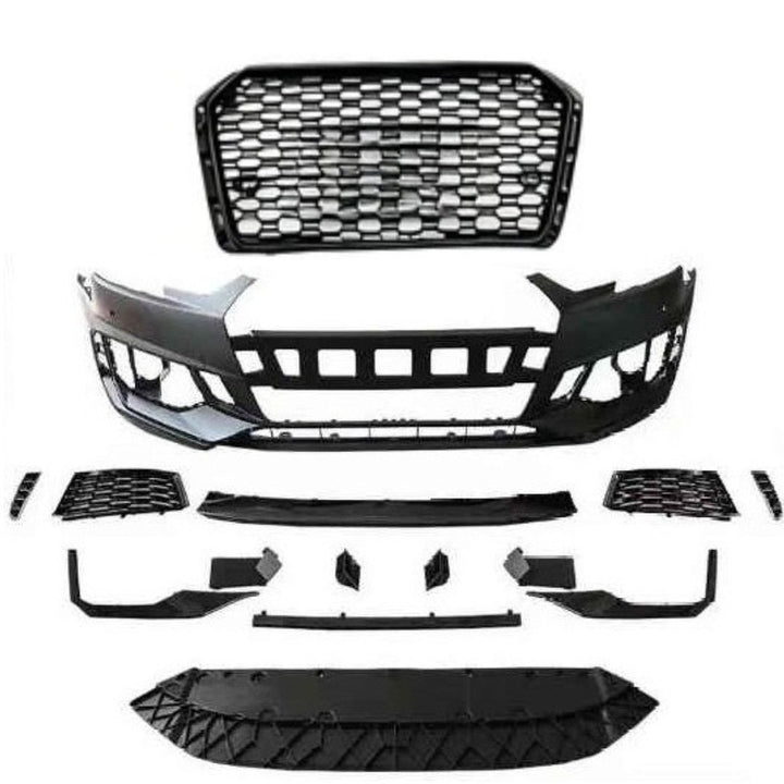 Car Craft Compatible With Audi A4 B9 S4 2017-2019 Upgrade Facelift Convert To 2017 Style Rs4 Sport Bodykit Bumper Grill Lip Trim Skirt Front