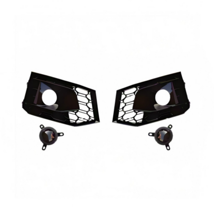 Car Craft Compatible With Audi A4 B9 2017-2020 Upgraded Rs4 Front Bumper Fog Lamp Light Grill Cover With Light Acc A4-019 Gc