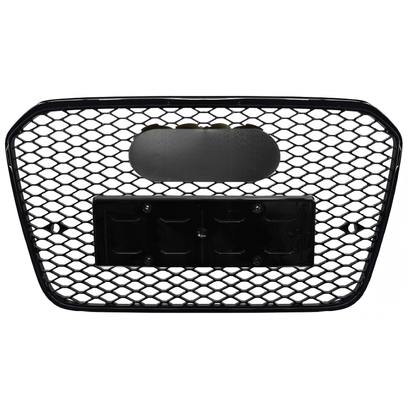Car Craft Compatible With Audi A6 C7 2011-2015 Upgraded Front Bumper Show Grill Rs6 S6 Rs Sport Black Frame Black Mesh All Logo Silver License Plate Eu Version A6-002 Gc