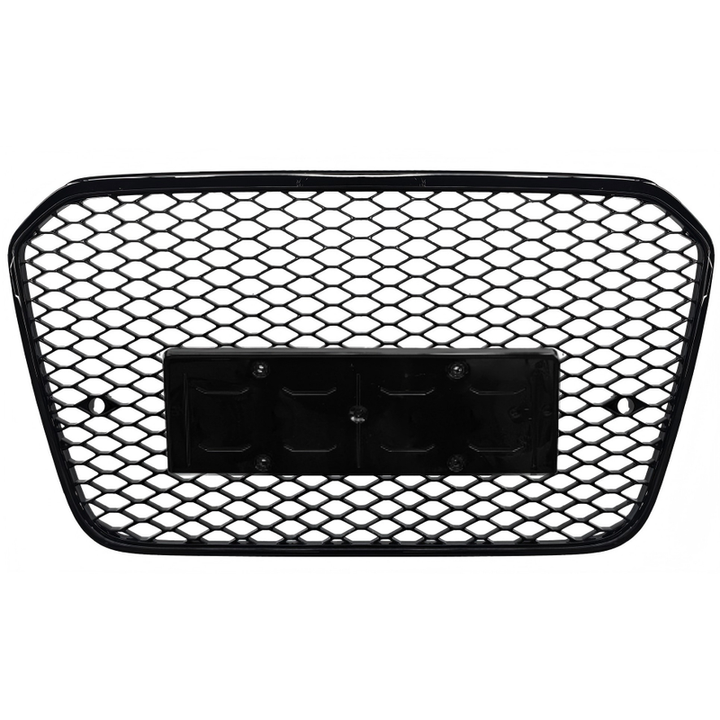 Car Craft Compatible With Audi A6 C7 2011-2015 Upgraded Front Bumper Show Grill Rs6 S6 Rs Sport Black Frame Black Mesh No Logo License Plate Eu Version A6-006 Gc