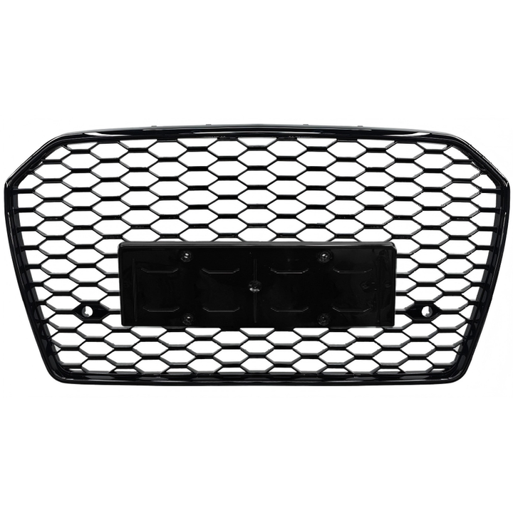 Car Craft Compatible With Audi A6 C7.5 2016-2018 Upgraded Front Bumper Show Grill Rs6 S6 Rs Sport Black Frame Black Mesh No Logo License Plate Eu Version A6-014 Gc