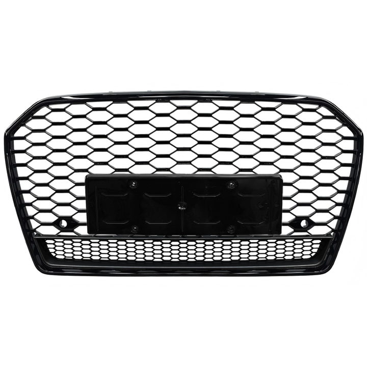 Car Craft Compatible With Audi A6 C7.5 2016-2018 Upgraded Front Bumper Show Grill Rs6 S6 Rs Sport Silver Frame Silver Mesh No Logo License Plate Eu Version A6-116 Gc