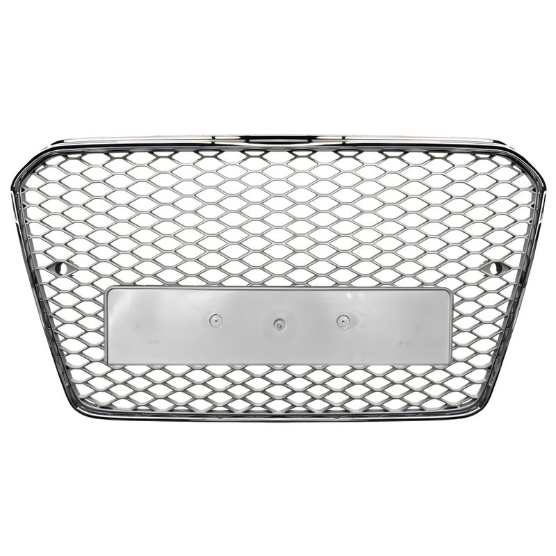 Car Craft Compatible With Audi A6 C7 2011-2015 Upgraded Front Bumper Show Grill Rs6 S6 Rs Sport Silver Frame Silver Mesh No Logo License Plate Eu Version A6-112 Gc