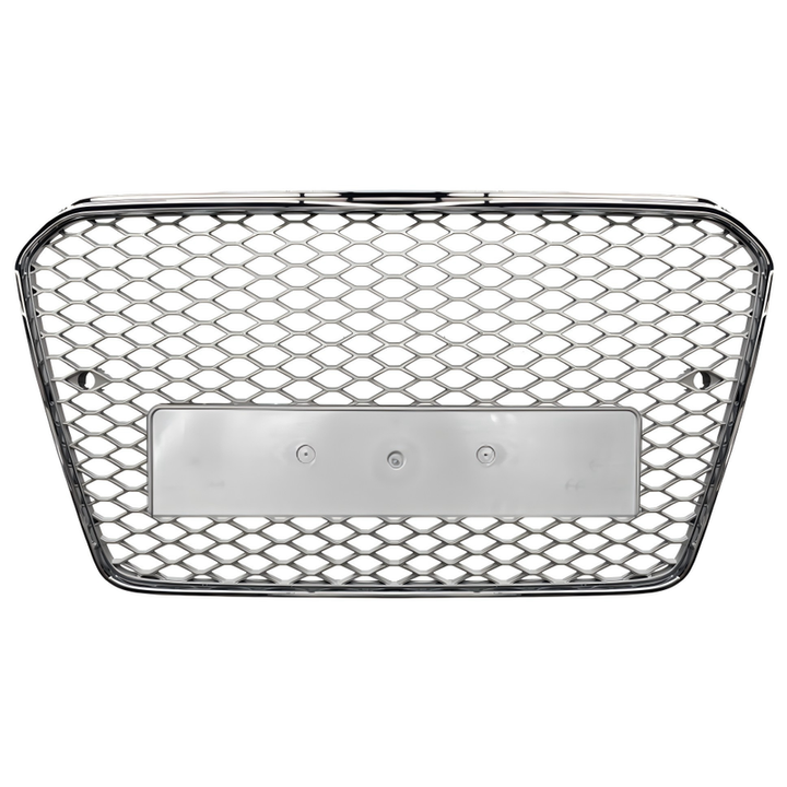 Car Craft Compatible With Audi A6 C7 2011-2015 Upgraded Front Bumper Show Grill Rs6 S6 Rs Sport Silver Frame Silver Mesh No Logo License Plate Eu Version A6-112 Gc