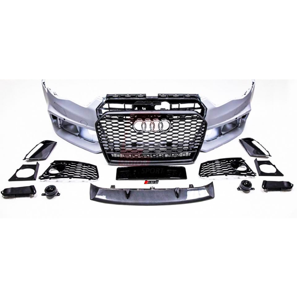 Car Craft Compatible With Audi A6 2016-2018 Upgrade Facelift Convert To Rs6 Bodykit Bumper Grill Fog Gril Trim Skirt Rsu