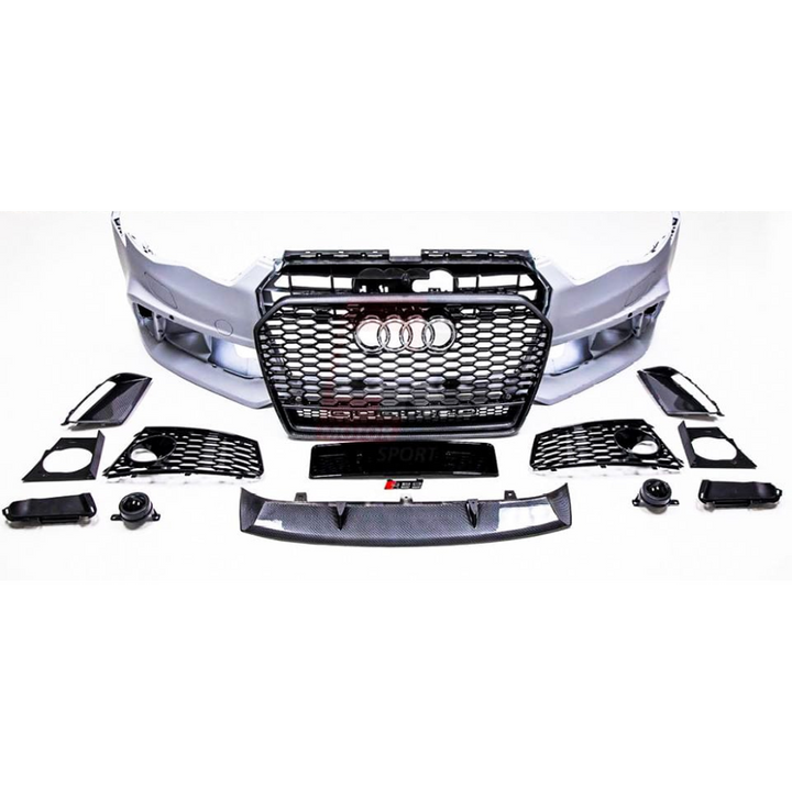 Car Craft Compatible With Audi A6 2016-2018 Upgrade Facelift Convert To Rs6 Bodykit Bumper Grill Fog Gril Trim Skirt Rsu