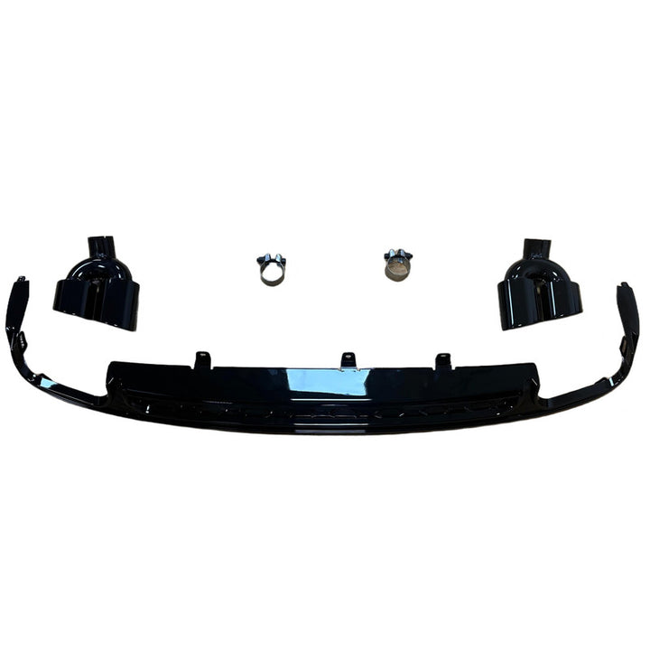 Car Craft Compatible With Audi A6 C8 2019-2024 Standard Stock Rear Bumper Lip Diffuser With Exhaust Pipe Tip Rsu