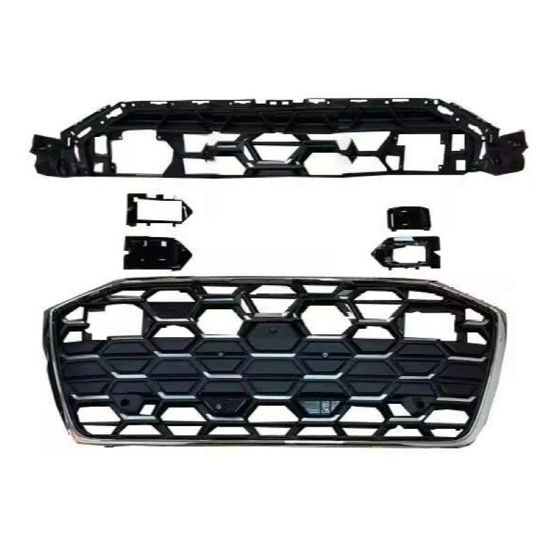 Car Craft Compatible With Audi A6 S6 Rs6 C8 2019-2023 Front Rs6 Sport Bumper Upgraded Show Honeycomb Style Grill Mesh Rsu Dlw0601070878 Bl Silver Chorme - CAR CRAFT INDIA