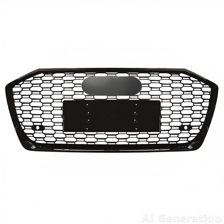 Car Craft Compatible With Audi A6 C8 2019-2025 Upgraded Front Bumper Show Grill Rs6 S6 Rs Sport Black Frame Black Mesh All Logo Silver License Plate Eu Version A6-021 Gc CC-11300