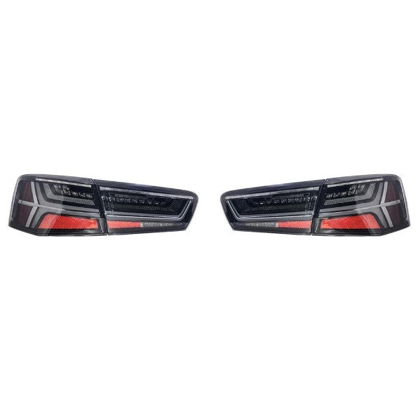 Car Craft Compatible With Audi A6 C7 2011-2016 Car Rear Upgraded Tail Light Lamp Xenon Taillight Retrofit Upgrade Modified Led Drl Hid Light Matrix Style SMOKE - CAR CRAFT INDIA