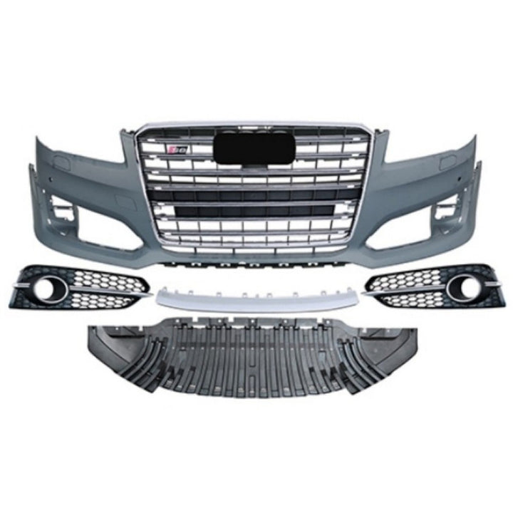 Car Craft Compatible With Audi A8 2015-2017 Upgraded Front Bumper Bodykit S8 Style With Grill Kt-ada8-003