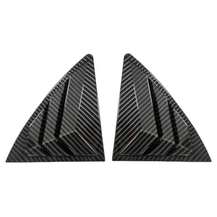 Car Craft Compatible With Toyota Corolla Altis 2008-2013 Car Rear Window Shutter Cover Louver Side Vent Trim Triangle Carbon Fiber Look