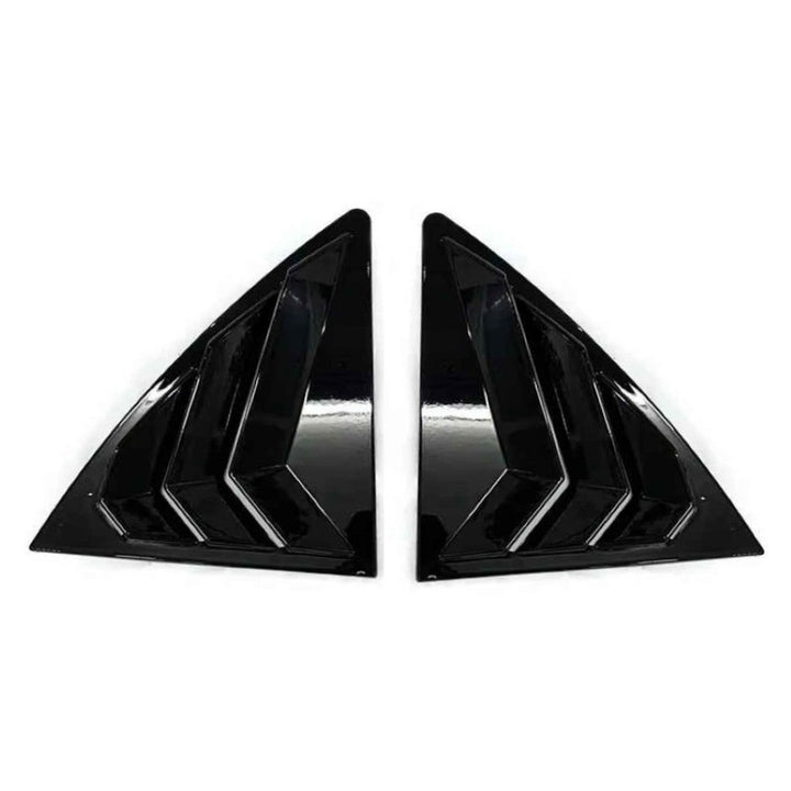Car Craft Compatible With Toyota Corolla Altis 2008-2013 Car Rear Window Shutter Cover Louver Side Vent Trim Triangle Glossy Black